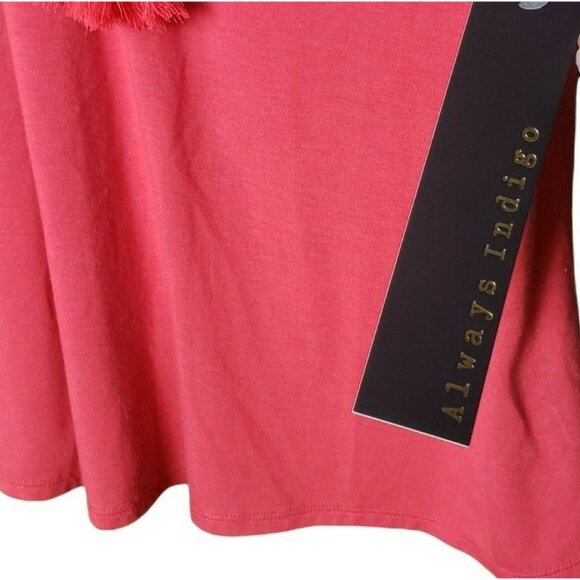 Always Indigo Shirt Womens Size M Sleeveless Tank Blouse Pink Boho Flowy Tie NWT - Picture 6 of 6